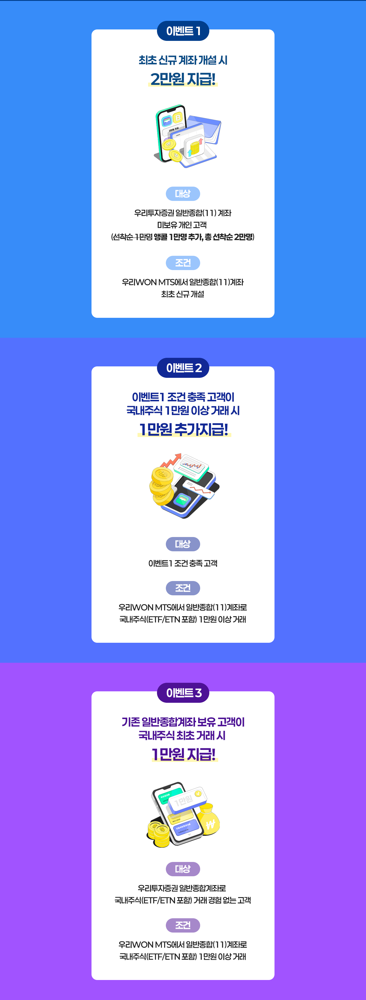 최초 신규 계좌 개설 시 2만원 지급!